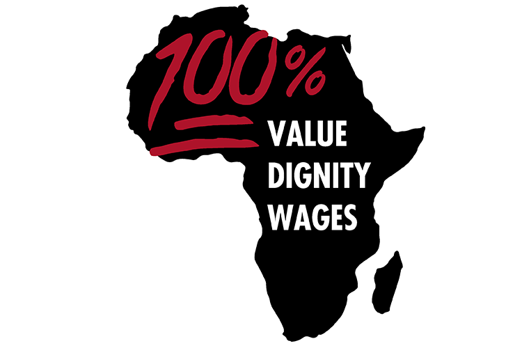 Logo: 100% Africa: Dignity, Value and Wages