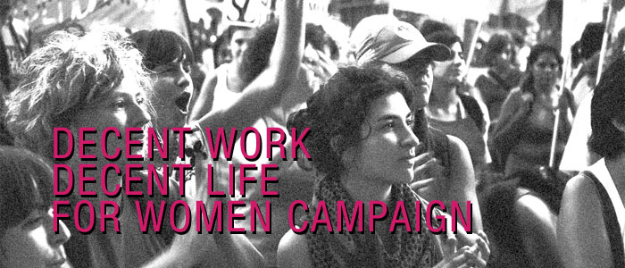  Einsatz für menschenwürdige Arbeit für Frauen und Gleichstellung in Arbeitspolitik