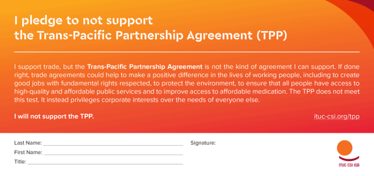 Trans-Pacific Partnership Pledge